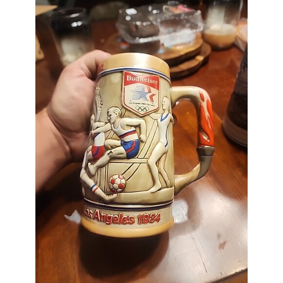 Vintage 1984 Olympic Games Los Angels Budweiser Collectible Beer Stein - Picture 1 of 6